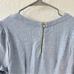 Loft  Blue Puff Pleated Shoulder Long Sleeve Sweater Knee Length Dress 8P Photo 6