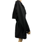 Mondi Fashion Vintage Black Belted Trench Coat Buckle Sleeve Jacket Womens Small Photo 7