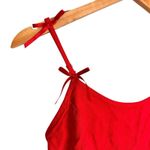Sienna Sky Rayon Linen Blend Red Crop Tank Top Bow Straps Sz Small Y2K Lolita Photo 2