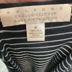 Saks 5th Avenue Belford for Saks Fifth Avenue 100% Silk Square Neck Long Sleeve Striped Blouse M Photo 11