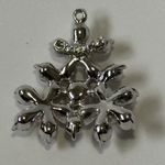 Vintage Sarah Coventry Necklace Pendant Rhinestone Pearl Flower Silver Tone Photo 3