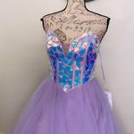 Iridescent mirror purple prom dress, pageant gown, non traditional wedding dress Size 10 Photo 0