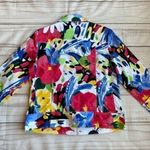 Chico's Hawaiian Floral Button Down Blazer Shacket Size 1 Photo 6