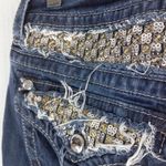 Miss Me 31x33 Signature Rise Boot Dark Wash Bling Flap Pocket Denim Jeans Photo 4
