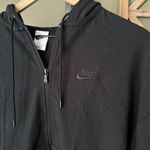 Nike  Full-Zip Hoodie Wide Cropped Black Women's Sz Large Photo 3