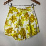 Alemais Sonny high waisted floral lemon yellow white linen shorts 2 Photo 1