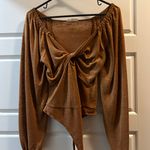 Burnt Orange Tie Front Detail Bodysuit Photo 1