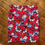 J Crew red floral business casual office vixen 2 pencil skirt Red Photo 2