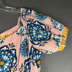 Maeve by Anthropologie Resort Wrap Dress Size 14 Floral Print Square Neck Tie Pink Photo 2