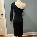 Guess  Jeans Black One Shoulder Long Sleeve Dress Size Medium Photo 3