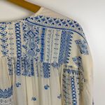 Ba&sh NWT  Chemise Isko Ecru Shirt Medium Blue Patchwork Lightweight Peasant Boho Photo 3