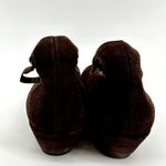 L'Amour des Pieds Benham Ballerina Flats Strappy Suede Leather Brown 7.5M Size 7.5 Photo 5