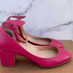 Valentino Garavani Valentino Tango fuchsia leather ankle strap block heel pumps size IT 35 Photo 0