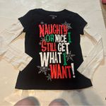 Wound Up Naughty Or Nice I Still Get What I Want Juniors XL Christmas Holiday Long Sleeve Photo 1