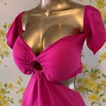 backless tiered maxi beach dress in fuchsia size S/M Photo 1