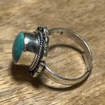 Sterling Silver Turquoise Flower 925  Ring Photo 6