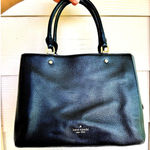 Kate Spade Leila Medium Triple Compartment Satchel Bag Black Pebbled Leather Photo 0