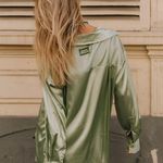 Daily Drills Satin Blouse in Light Green Size XS Photo 1