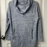 Soft Surroundings  cowl neck blue heathered cotton‎ blend sweater size small Photo 0