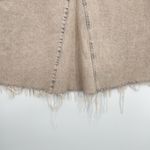 ZARA  Women's Beige TRF Overdyed Frayed Denim Mid Rise A-line Midi Skirt‎ Size L Photo 5