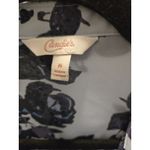 Candie's ​ Y2K Blue Floral Sheer Button-Up Blouse Top M Roll Tab Sleeve Fairycore Photo 3