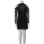 Self Portrait Self-Portrait Purl Knit Lace Cut-out Shoulder Dress 4 Photo 2
