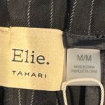 Elie Tahari Black Pinstriped Pleated Wide Leg Pants Size Medium Photo 9