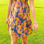 Moodie Marigold Mini Dress Size Small‎ EUC Blue Photo 0