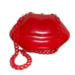 Betsey Johnson  Red Chain Strap red Novelty LIP SHAPED Women's Bag TOTE Photo 1