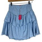 Simply Southern NWT Blue Tiered Layered Smocked Preppy Clean Girl Mini Skirt Photo 0