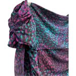 EXPRESS NWT  Ruched Off the Shoulder Midi Dress Jewel‎ Tone Abstract Print Large Photo 2