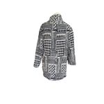 ZARA Houndstooth Patterned Coat Size L Black & White Faux Pocket Winter Peacoat Photo 6