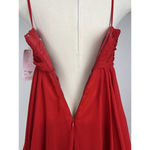 Poly USA Red Babydoll Tiered Chiffon Beaded Dress | Formal NWT Y2K Party Style M Size M Photo 5