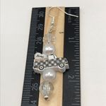 Handmade Farmhouse Aesthetic Beaded Hook Earrings Feat Faux Pearls Black Photo 3