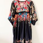 Johnny Was  Easy Cotton & Silk Blend Coverup Dress in Black Royal Floral Multi M Photo 2