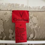 Cristina women’s metallic goldish brown faux leather lace zip front vest medium Photo 1