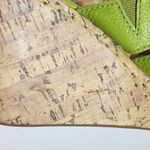 b.o.c. Green Leather Cork Sole Wedge Sandals Size 9 Green Leather Wedges Photo 11