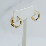 Real 14k Gold Hoop Earrings Huggie Photo 3