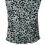 ZARA Leopard Print Cami Spaghetti Strap Drape Neck Tank Top Blouse XS Green Grey Photo 3