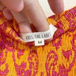 Abel the label ATL Able The Label Dress Anthropologie Orange Pink Smocked Maxi Strapless Medium Photo 5