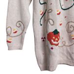 Basic Editions Halloween Sweater Vintage Pumpkins Candy Corn Novelty M Orange Size M Photo 3