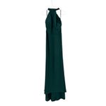 Amsale GB070F Sophia Hunter Green Flat Chiffon Halter Bridesmaid Gown Size 8 Photo 1