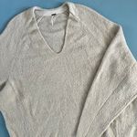 Free People Longline V Neck Long Sleeve Sky Grey Beige Sweater Tunic Dress Photo 5