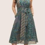 Bloomchic  Chiffon Boho Print Wrap Belted Cami Dress Photo 0