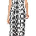 Bardot  Germaine Black &‎ White Lace V-Neck Fitted Waist Midi Dress Size 6 Photo 0