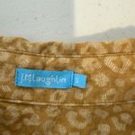 J. McLaughlin  Small Yellow Leopard Print Button Down Shirt Cotton Blend Stretch Photo 1