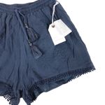 Coco + Jaimeson NWT Boho Shorts Womens S Blue Tassel Embroidered Cottagecoreo Photo 3