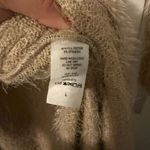 Honeyme NWOT  Beige Fuzzy cardigan with Leopard Accents Photo 3