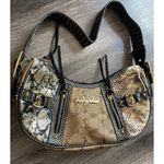 Vintage Baby Phat Snake Skin Shoulder Hand Bag Gold Black White Stones NWT RARE Photo 9