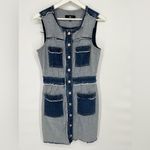 7 For All Mankind  Inside-Out Button-Front Sleeveless Denim Dress‎ M Photo 1